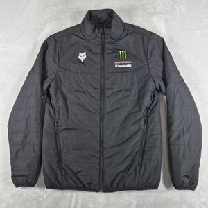 Fox Racing Quilted Jacket Men's Medium Black Kawasaki Monster Pro Circuit Bike